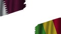 Mali and Qatar Flags, Obsolete Torn Weathered, Crisis Concept, 3D Illustration