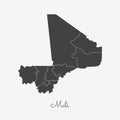 Mali region map: grey outline on white background.