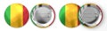 Mali - round badges with country flag on white background