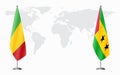 Mali and Sao Tome and Principe flags for official meeti