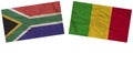 Mali and South Africa Flags Together Paper Texture Illustration