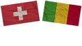 Mali and Switzerland Flags Together Paper Texture Illustration