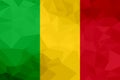 Mali polygonal flag. Mosaic modern background. Geometric design