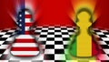 Mali and United States of America Flag - Chessboard and Pawn Concept Ã¢â¬â 3D Illustrations