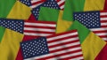 Mali and United States of America Realistic Texture Flags Together