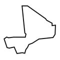 Mali vector country map thick outline icon