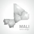 Mali vector polygonal grey and silver triangle map