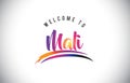 Mali Welcome To Message in Purple Vibrant Modern Colors.