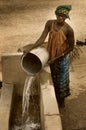 Mali, West Africa - January 25, 1992: Peul village and typical m