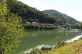 Mali Zvornik, Serbia, September 29, 2022. Drina river near Banja Koviljaca, view of the coast of Serbia from BiH. The Royalty Free Stock Photo