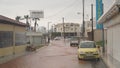 Malia town near Heraklion on Crete Island in Greece during heavy rain and floodings.