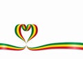 Malian flag heart-shaped ribbon. Vector illustration.