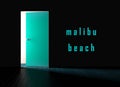 Malibu Beach House Property Door Shows Real Estate Development For Investment - 3d Illustration