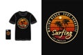 Malibu beach t shirt merchandise silhouette mockup typography