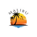 Malibu Beach theme vector logo illustrations design Royalty Free Stock Photo
