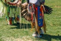 Powwow. Native Americans dressed in full regalia. Details of regalia close up. Chumash Day Powwow Royalty Free Stock Photo