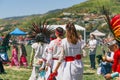 Powwow. Native Americans dressed in full regalia. Details of regalia close up. Chumash Day Powwow Royalty Free Stock Photo