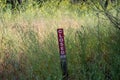 Malibu Creek State Park - May 11, 2019: Signs protect the recovering trees and plants of Malibu Creek State Park in the Spring