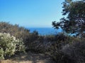 Malibu Hiking Paths by Pacific Ocean Royalty Free Stock Photo