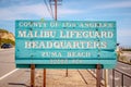 Malibu Lifeguards Headquarter at Zuma Beach - MALIBU, USA - MARCH 29, 2019 Royalty Free Stock Photo