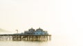 Malibu pier in California on a foggy morning