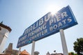Malibu Pier sign - sun flare