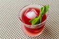Malibu Sunset Cocktail with mint leaves. Royalty Free Stock Photo