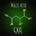 Malic acid formula. Chemistry science vector illustration