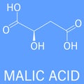 Malic acid fruit acid molecule. Skeletal formula.