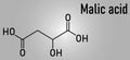 Malic acid fruit acid molecule. Skeletal formula.