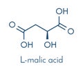 Malic acid fruit acid molecule. Present in apples, grapes, rhubarb, etc and contributes to the sour taste of these. Skeletal.