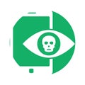 Malicious app Glyph Background vector icon which can easily modify or edit