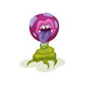 Malicious carnivore plant with tongue, fantastic killer flower vector Illustration on a white background