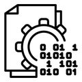 Malicious code in action icon, outline style