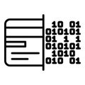 Malicious code on hard drive icon, outline style