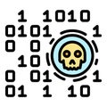 Malicious code icon color outline vector