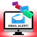 Malicious Emails Spam Malware Alert 2d Illustration