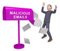 Malicious Emails Spam Malware Alert 3d Rendering