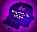 Malicious Site Website Infection Warning 3d Rendering Royalty Free Stock Photo