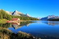 Maligne lake in Jasper national park, Alberta, Canada Royalty Free Stock Photo