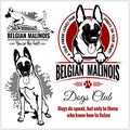 Malinois, Belgian Malinois, Belgian Shepherd Dog - vector set for t-shirt, logo and template badges Royalty Free Stock Photo