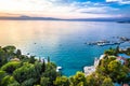 Malinska waterfront beach and turquoise coastline sunset view