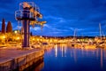 Malinska waterfront and harbor blue dawn view Royalty Free Stock Photo