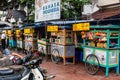 Mobile fruit and dessert kiosks on the Malioboro Street, Yogyakarta, Indonesia