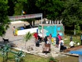 Maliuc, harbor on the Sulina channel on the Danube Delta. Royalty Free Stock Photo