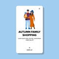 mall autumn family shopping vector