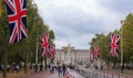 The Mall - Buckingham Palace adorned with Union Jack Flags Royalty Free Stock Photo