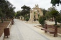 The Mall gardens in Floriana, Malta, park with promenade built by Grandmaster Lascaris in 1656.