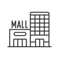 Mall icon line design. Mall space, market, plaza, fashion, center, outlet, entertainment, supermarket, shop vector