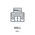 mall icon vector from mall collection. Thin line mall outline icon vector illustration. Linear symbol for use on web and mobile